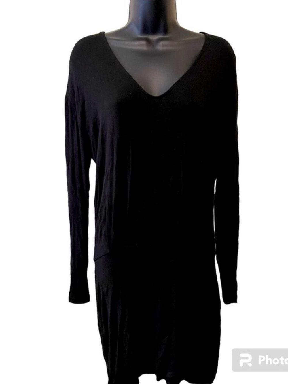 Banana Republic Black V-Neck Long Sleeve Tunic